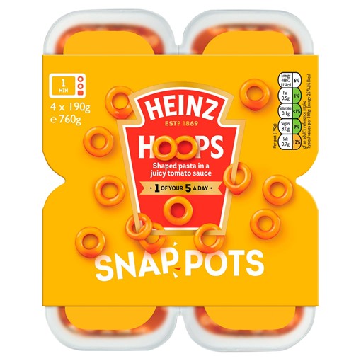 Picture of Heinz Spaghetti Hoops Snap Pots 4 x 190g