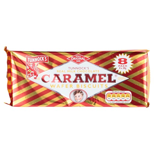 Picture of Tunnock's Real Milk Chocolate Caramel Wafer Biscuits 8 x 30g