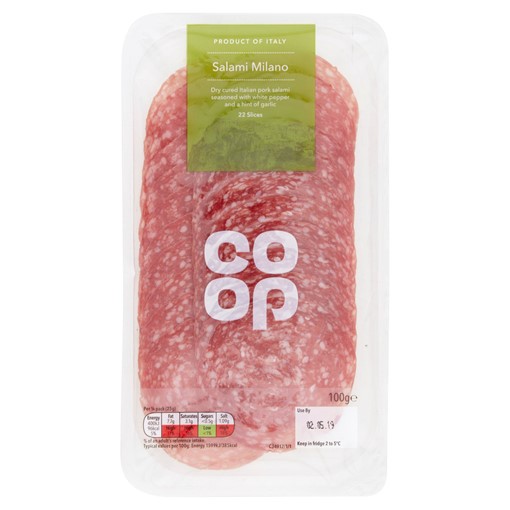 Picture of Co-op Salami Milano 22 Slices 100g