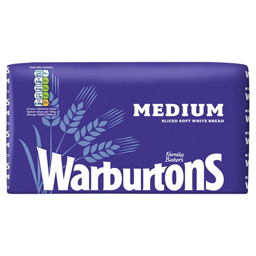 Picture of Warburtons Medium Sliced Soft White Bread 800g
