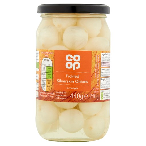 Picture of Co-op Pickled Silverskin Onions in Vinegar 440g
