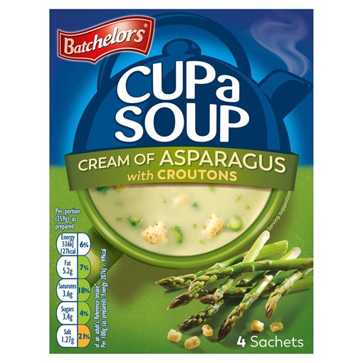 Picture of Batchelors Cup a Soup Cream of Asparagus with Croutons 4 Sachets 117g