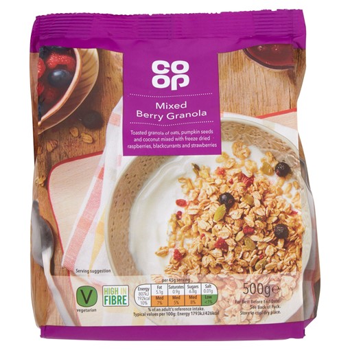 Picture of Co-op Mixed Berry Granola 500g