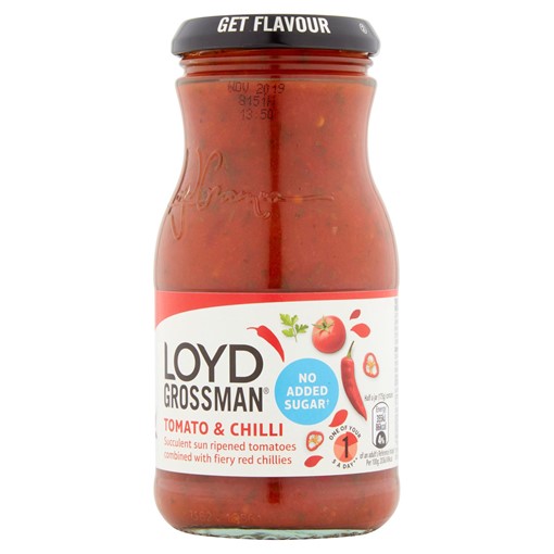 Picture of Loyd Grossman No Added Sugar Tomato & Chilli Pasta Sauce 350g