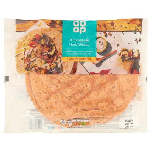 Picture of Co-op Limited Edition 8 Tomato & Herb Wraps