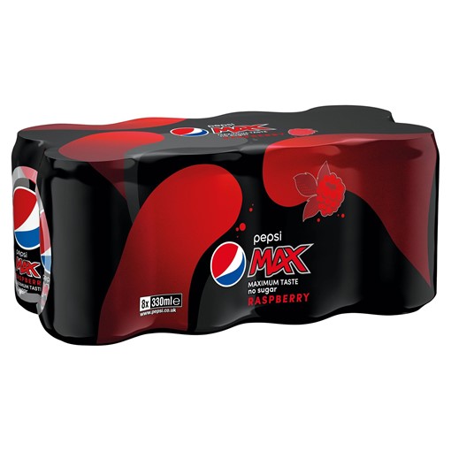 Picture of Pepsi Max Raspberry No Sugar Cola Can 8x330ml