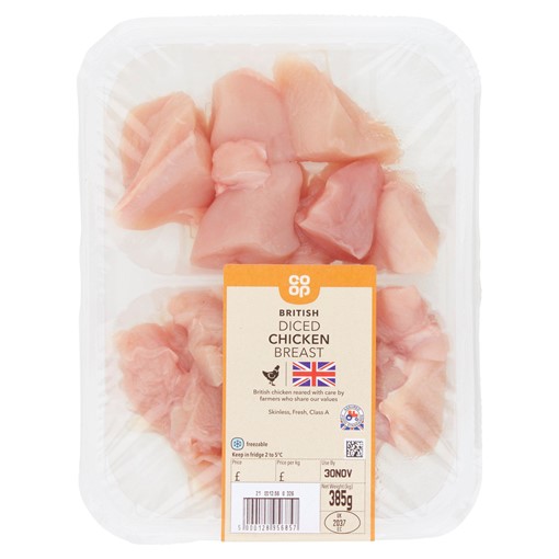 Picture of Co-op British Diced Chicken Breast 385g