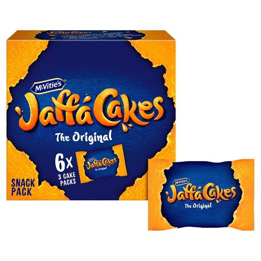 Picture of McVitie's Jaffa Cakes Original Handy Packs Biscuits 6xPacks of 3