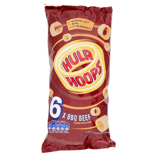 Picture of Hula Hoops BBQ Beef Multipack Crisps 6 Pack
