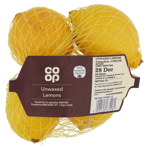 Picture of Co-op 4 Unwaxed Lemons