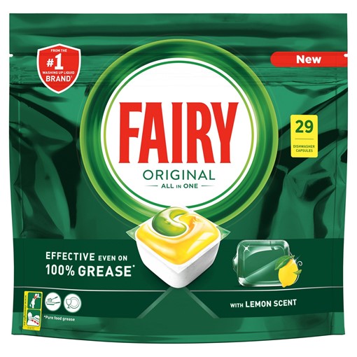 Picture of Fairy Original All In One Dishwasher Tablets, Lemon, 29 Capsules
