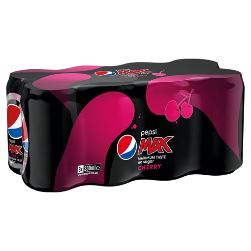 Picture of Pepsi Max Cherry No Sugar Cola Can 8 x 330ml