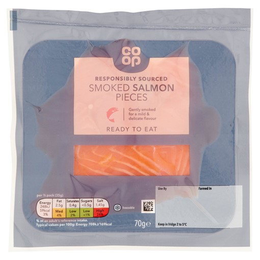 Picture of Co-op Smoked Salmon Pieces 70g