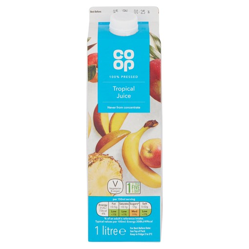 Picture of Co Op 100% Pressed Tropical Juice 1 Litre