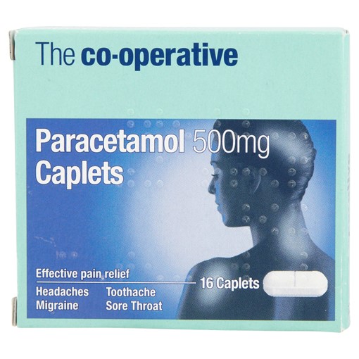 Picture of The Co-operative Paracetamol 500mg Caplets 16 Caplets