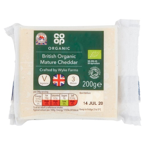 Picture of Co-op British Organic Mature Cheddar 200g