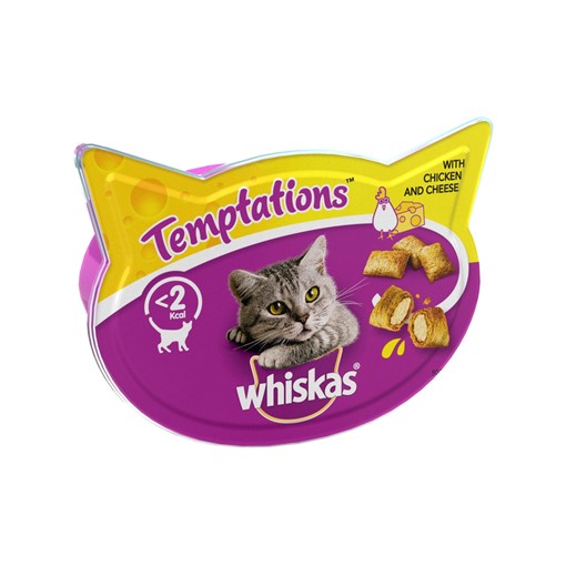 Picture of Whiskas Temptations Adult Cat Treat Biscuits with Chicken & Cheese 60g