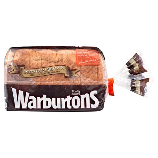 Picture of Warburtons Premium Brown Medium Sliced Bread 400g