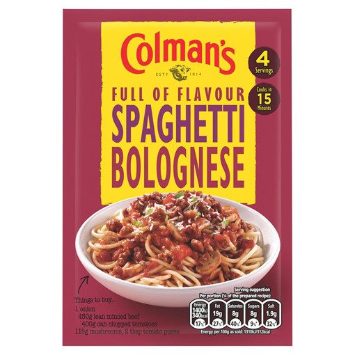 Picture of Colman's Spaghetti Bolognese Recipe Mix 44 g