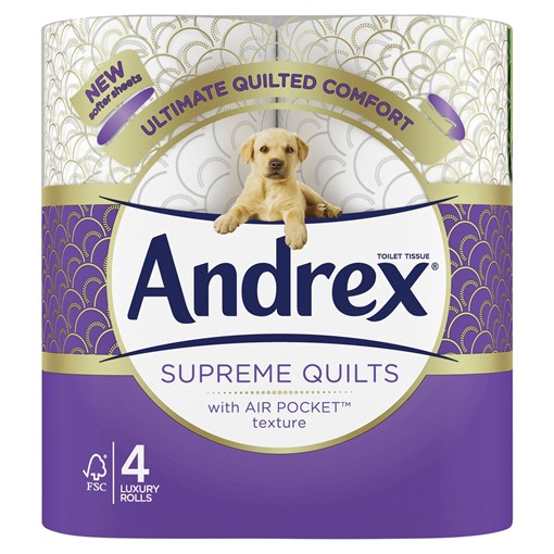 Picture of Andrex Supreme Quilts, Quilted Toilet Roll, 4 Rolls