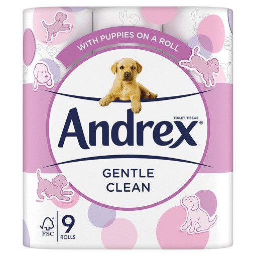 Picture of Andrex Gentle Clean Toilet Tissue 9 Rolls