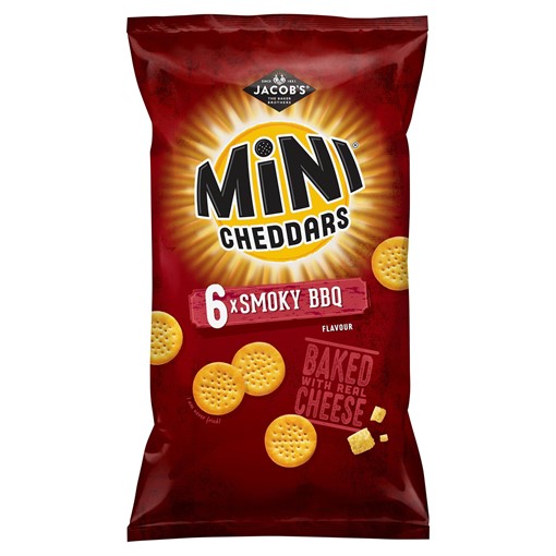 Picture of Jacob's Mini Cheddars Smoky BBQ Flavour Multipack Snacks 6x25g