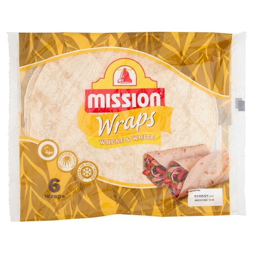 Picture of Mission 6 Wraps Wheat & White 367g