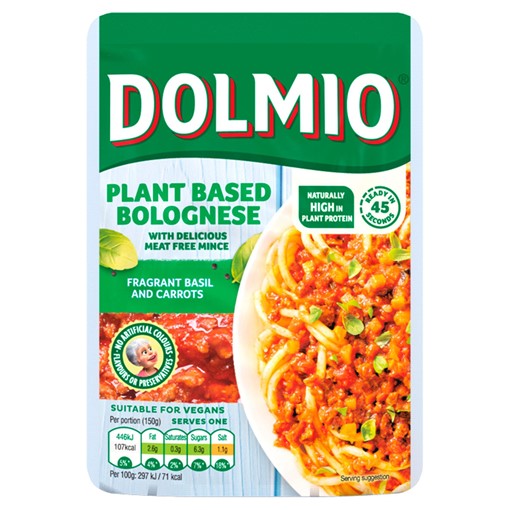 Picture of Dolmio Vegan Mince Bolognese Sauce Basil & Carrots 150g