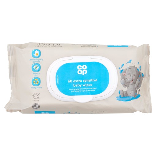 Picture of Co-op 60 Extra Sensitive Baby Wipes