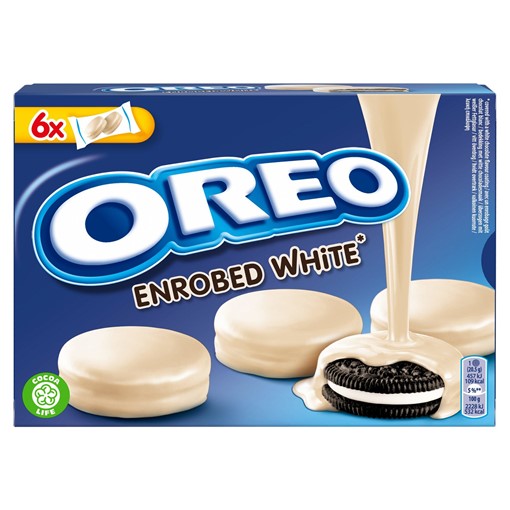 Picture of OREO Snowy Enrobed White Chocolate Coated Biscuits 6 pack 246g