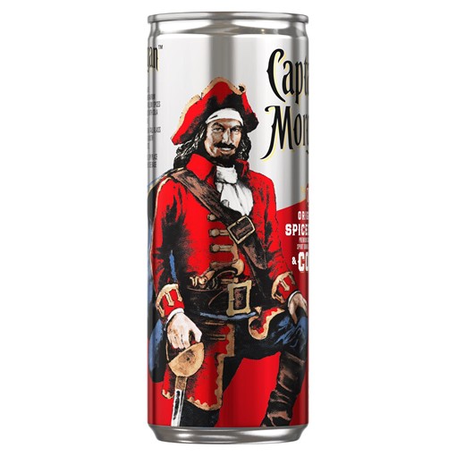 Picture of Captain Morgan Original Spiced Gold & Cola Ready to Drink Premix Can, 12 x 250ml