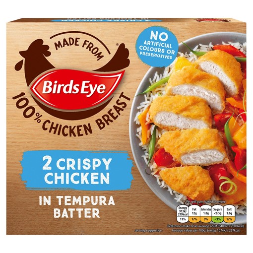 Picture of Birds Eye 2 Crispy Chicken in Tempura Batter 170g