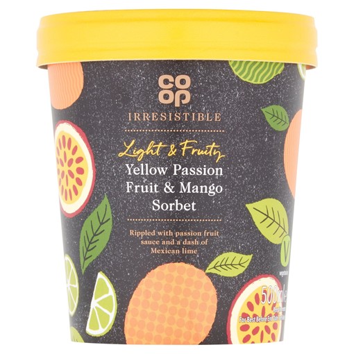 Picture of Co Op Irresistible Yellow Passion Fruit & Mango Sorbet 500ml