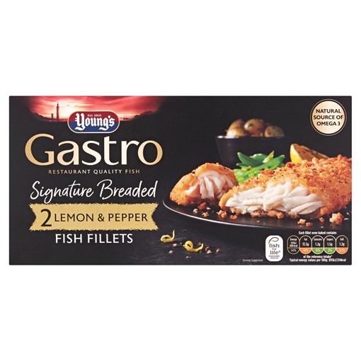 Picture of Young's Gastro 2 Signature Breaded Lemon & Pepper Fish Fillets 270g