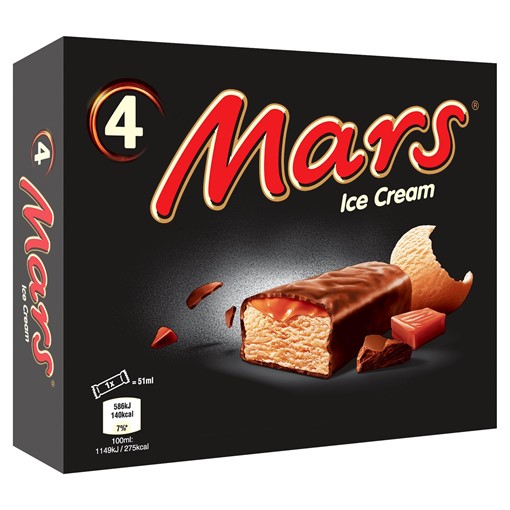 Picture of Mars Chocolate Caramel Ice Cream Bar 4 x 51ml