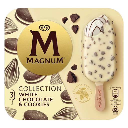 Picture of Magnum White Chocolate & Cookies Ice Cream Stick 3 x 90 ml