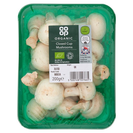 Co op Organic Closed Cup Mushrooms Jersey Online Groceries Channel 