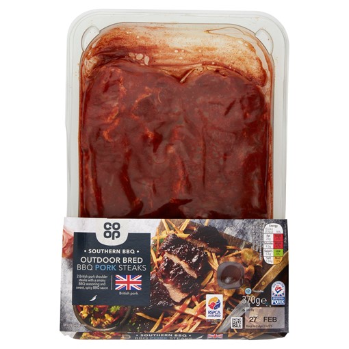 Picture of Co-op Southern Outdoor Bred BBQ Pork Steaks 370g