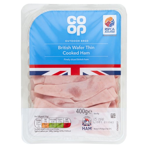 Picture of Co-op British Wafer Thin Cooked Ham 400g
