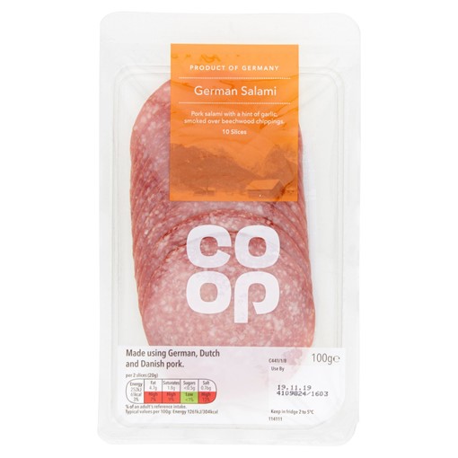 Picture of Co-op German Salami 10 Slices 100g