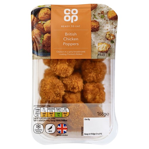 Picture of Co-op British Chicken Poppers 168g