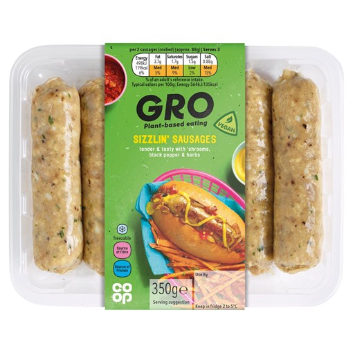 Picture of Co-op GRO Sizzlin' Sausages 350g