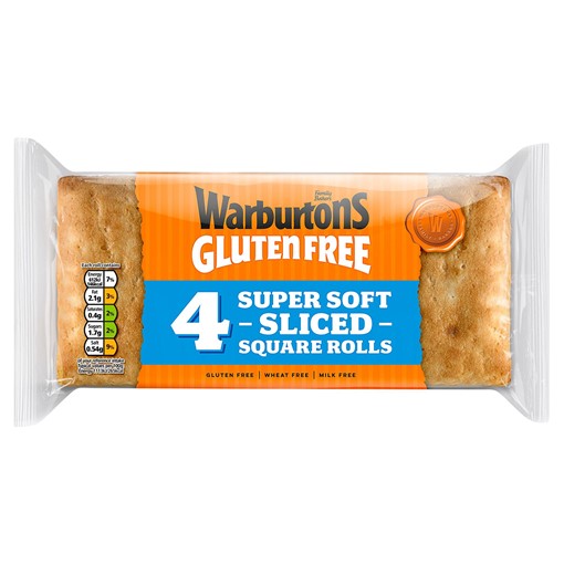 Picture of Warburtons Gluten Free 4 Super Soft Sliced Square Rolls