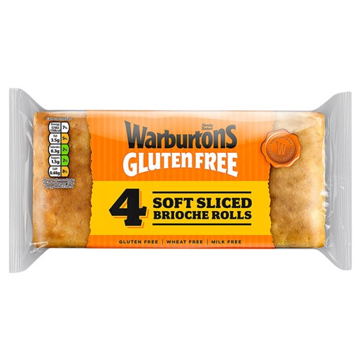 Picture of Warburtons Gluten Free 4 Soft Sliced Brioche Rolls