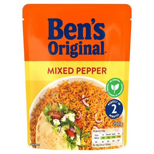 Picture of Bens Original Mixed Pepper Microwave Rice 250g
