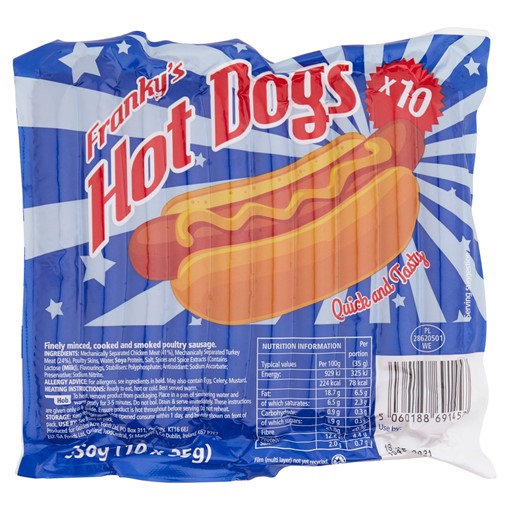 Picture of Franky's Hot Dogs 10 x 35g (350g)