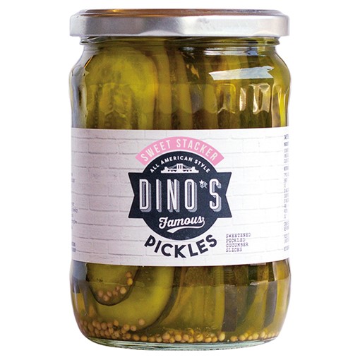 Picture of Dino's Famous Sweet Stacker Pickles 530g