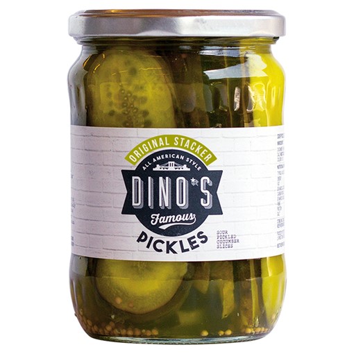 Picture of Dino's Famous Sour Stacker Pickles 530g