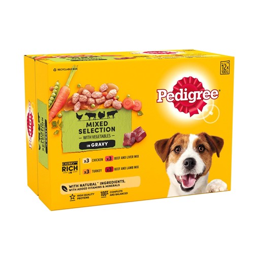 Picture of Pedigree Adult Wet Dog Food Pouches Mixed in Gravy 12 x 100g