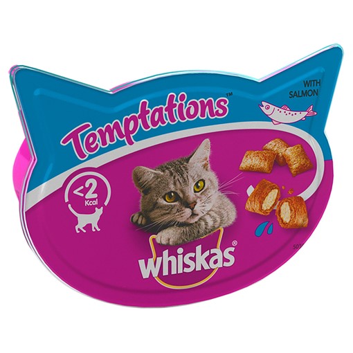 Picture of Whiskas Temptations Cat Treat Biscuits with Salmon Flavour 60g